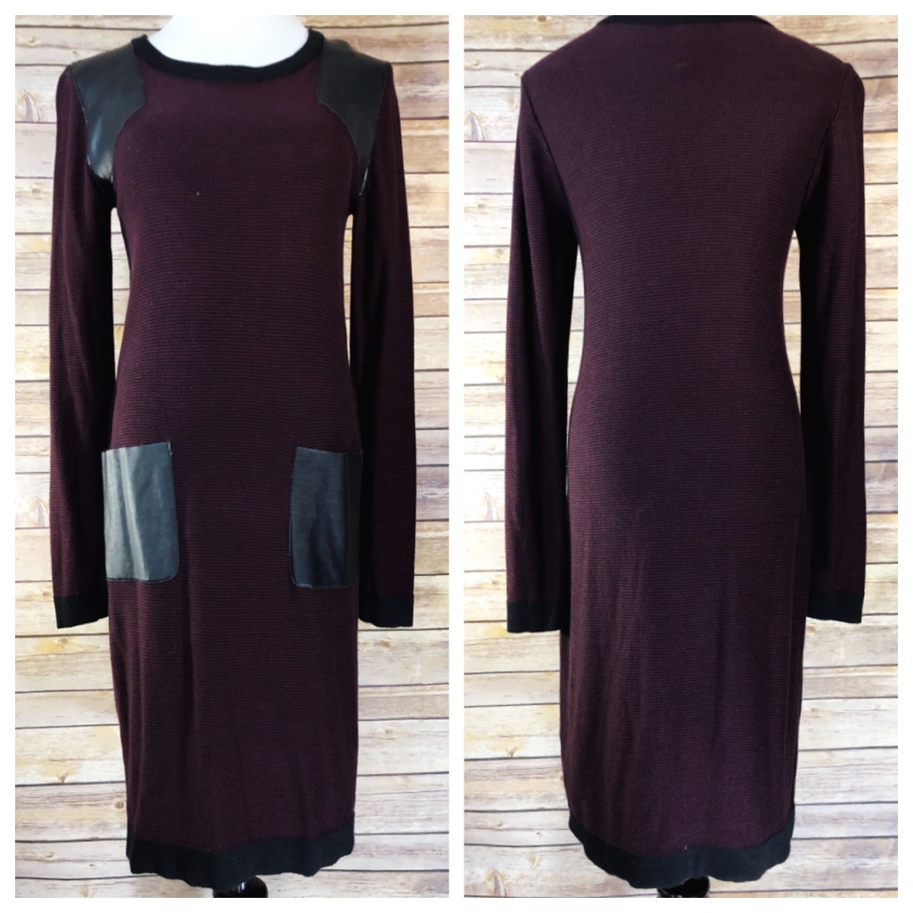 W118 By Walter Baker Purple & Faux Leather Dress